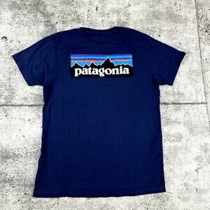 Patagonia Shirt Logo Tee Organic Cotton size Large Slim